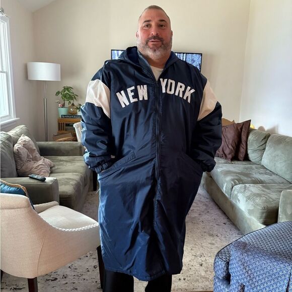 Yankees Coat Long jacket Adidas Windbreaker - Picture 3 of 11